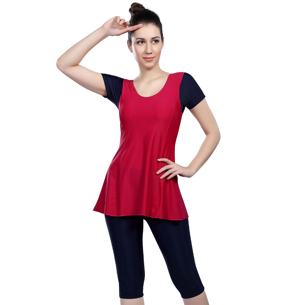 Airavat Brigid 5008 Women’s Swimming Frocksuit – Modest Full-Cover Swimwear with Skirt Design for Pool, Beach, Water Sports & Training Use - Best Price online Prokicksports.com