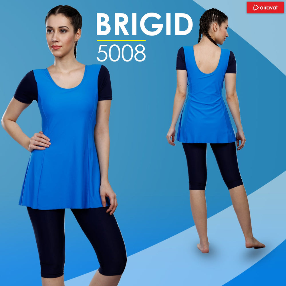 Airavat Brigid 5008 Women’s Swimming Frocksuit – Modest Full-Cover Swimwear with Skirt Design for Pool, Beach, Water Sports & Training Use