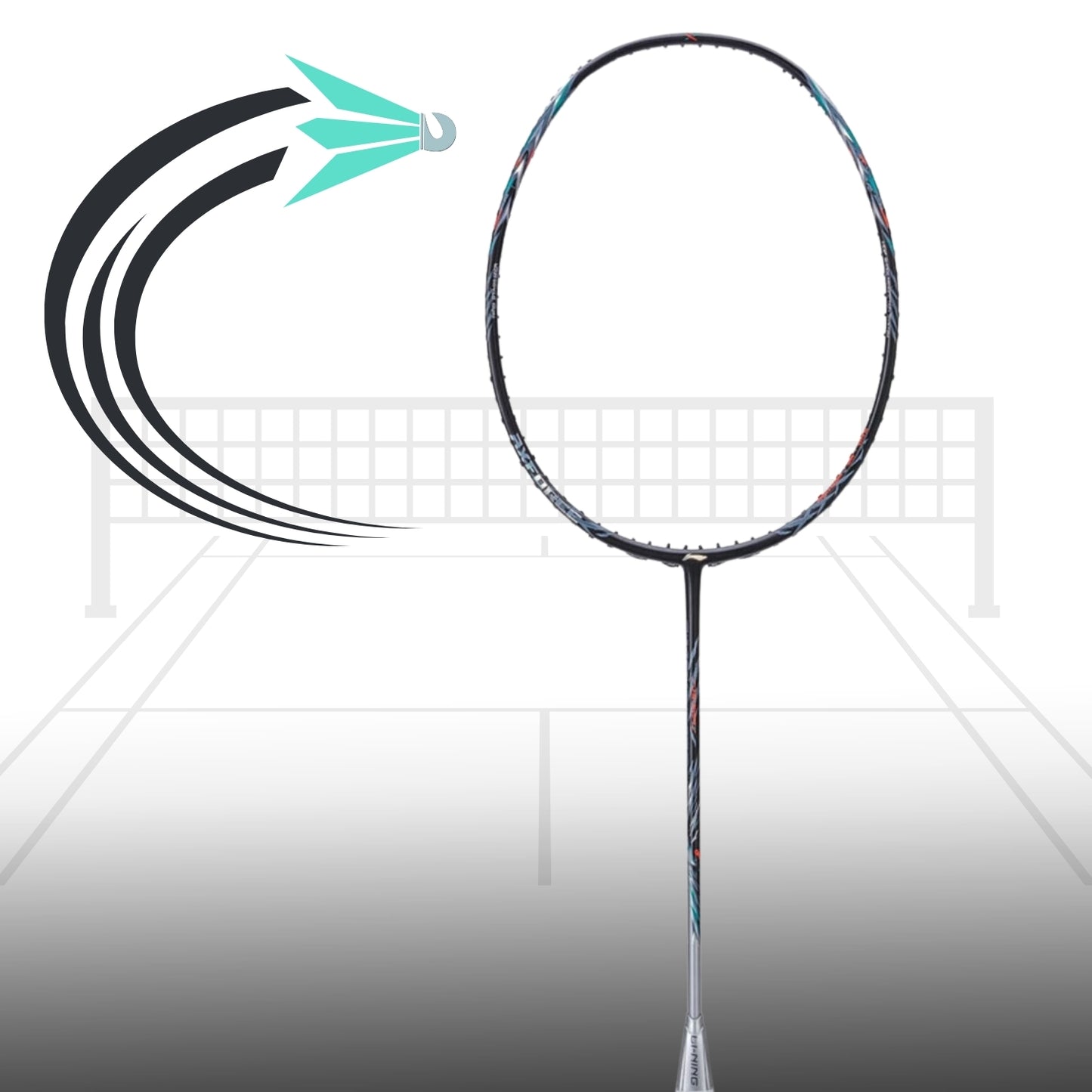 Li-Ning AXForce 70 Unstrung Badminton Racquet, 4UG5 - Black/Silver - Best Price online Prokicksports.com