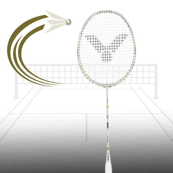 Victor PEANUTS Auraspeed SN A Unstrung Badminton Racquet – 4U5 Unstrung Lightweight Racket in Pearly White for Speed, Control, Style & Precision Gameplay