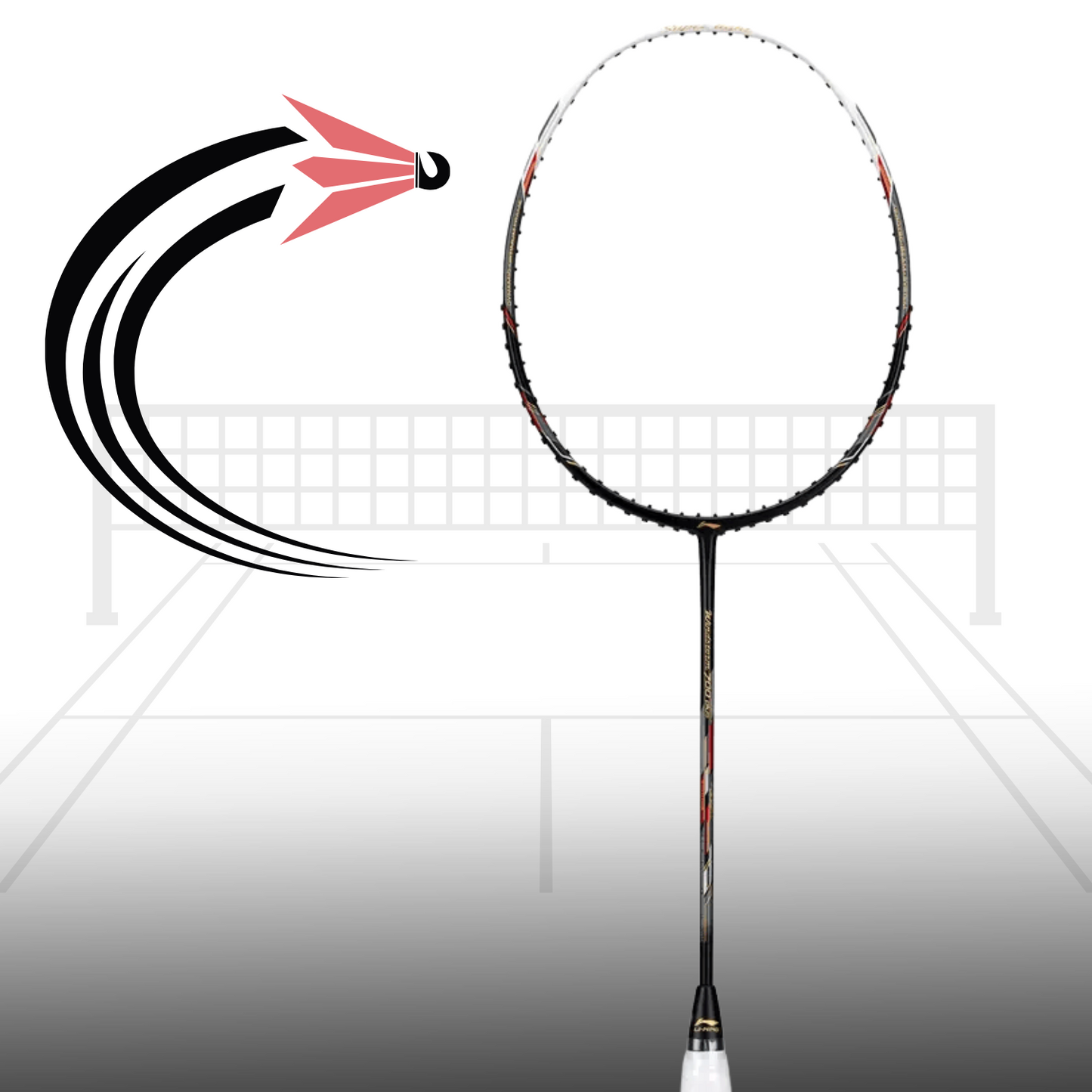 Li-Ning Windstorm 700 Plus Badminton Racket | 5U6 Unstrung Professional Racquet for Speed & Control | Ultra-Lightweight Carbon Fiber Frame | High-Tension Support - Best Price online Prokicksports.com