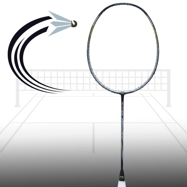 Li-Ning 3D Calibar 300i Instinct Badminton Racquet – G6 Grip, Unstrung, Lightweight & High-Power Smash Control (Black/Gold) for Speed & Precision