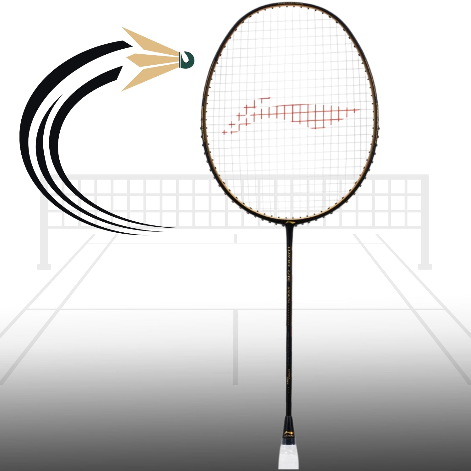 Li-Ning Wind Lite Stealth Strung Badminton Racket - 80 Grams - Best Price online Prokicksports.com