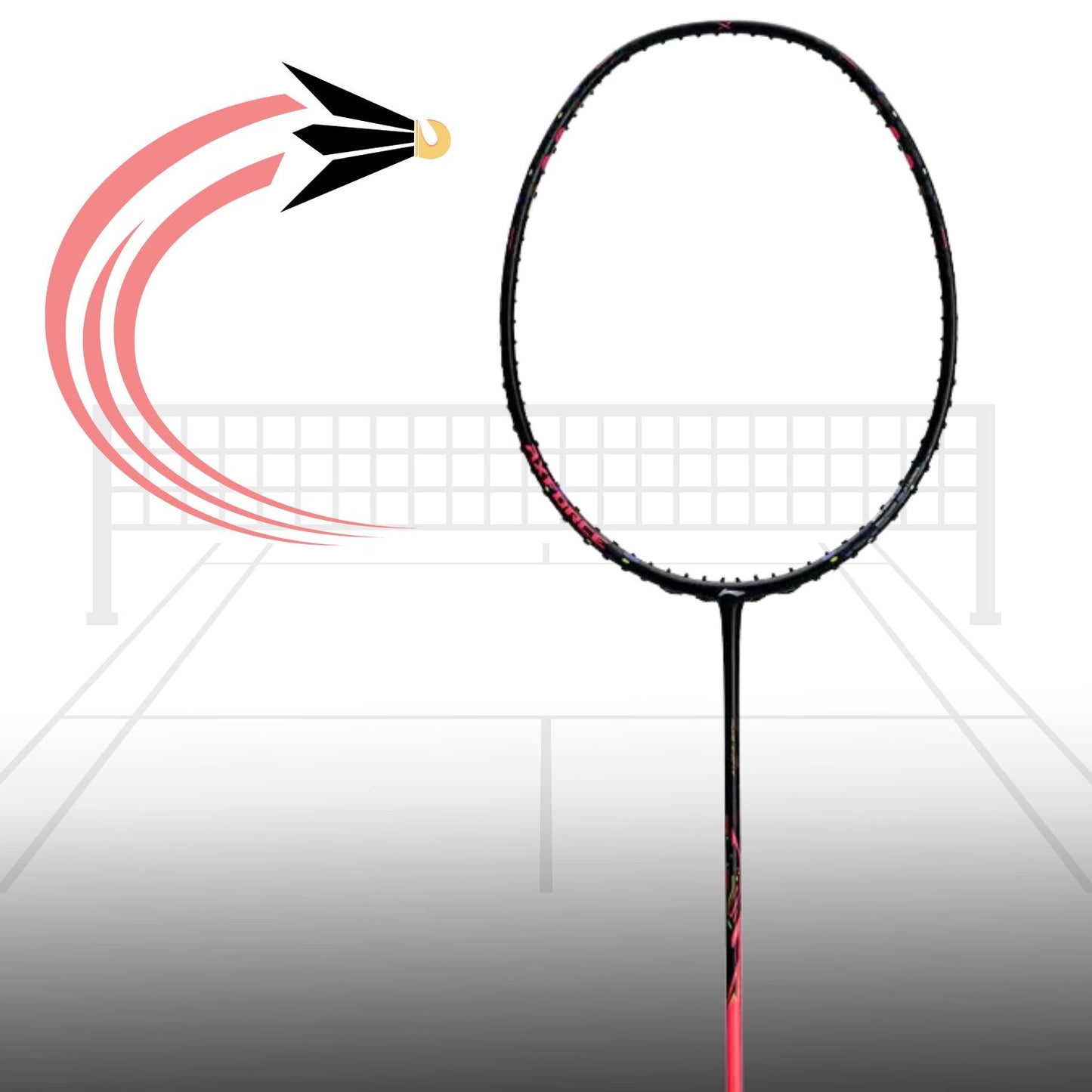 Li-Ning AXForce 40 Badminton Racket | 4U6 Unstrung Professional Racquet for Power & Precision | Black | Ultra-Strong Carbon Fiber Frame | High-Tension Support | Fast Swing Speed - Best Price online Prokicksports.com