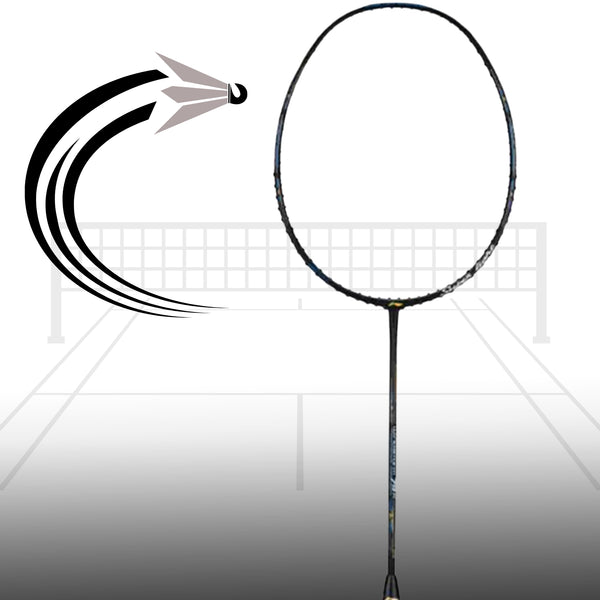Li-Ning Windstorm 79 H Badminton Racket | Ultra-Lightweight 79g Unstrung Racquet | G6 Grip for Fast Swing & Superior Control | Black | High-Tension Carbon Fiber Frame