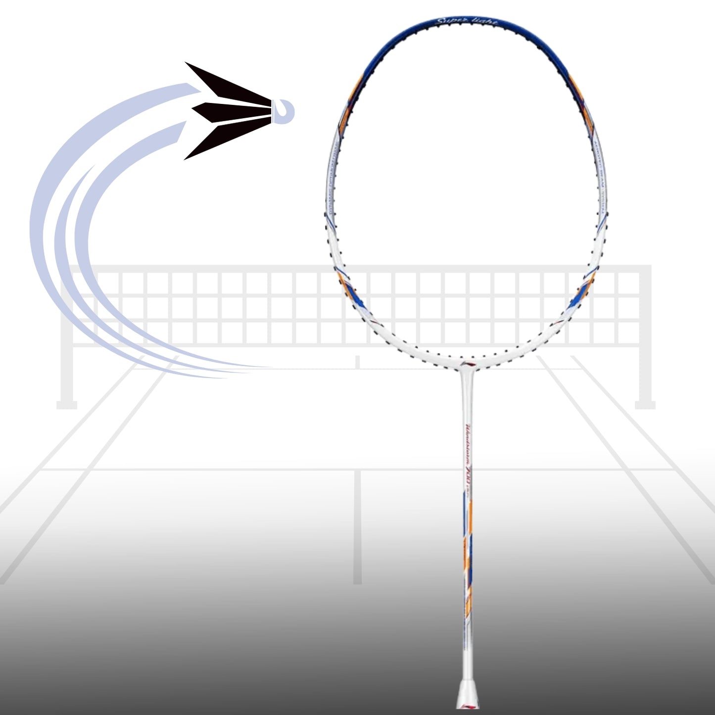 Li-Ning Windstorm 700 Plus Badminton Racket | 5U6 Unstrung Professional Racquet for Speed & Control | Ultra-Lightweight Carbon Fiber Frame | High-Tension Support - Best Price online Prokicksports.com