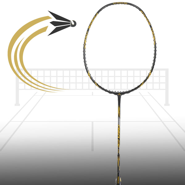 Apacs 232 Limited Edition Unstrung Badminton Racquet | 4UG1 Frame - Black/Gold Finish | Lightweight & High-Performance Racquet
