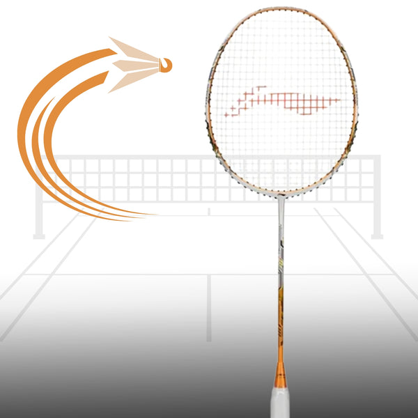 Li-Ning Air-Force 78 G3 Unstrung Badminton Racket | Lightweight 78 Grams | G6 Grip | White/Light Orange/Black | Professional Attacking Racket