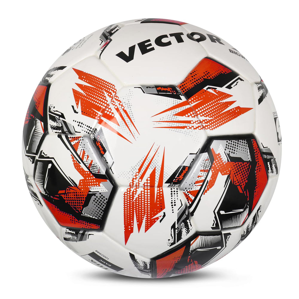 Vector X FB-Bigwin 2.0 Thermo Bonded Football | Size 5 | White/Red | Durable PU Match & Training Ball for All Surfaces | Ideal for Clubs, Schools & Professionals - Best Price online Prokicksports.com