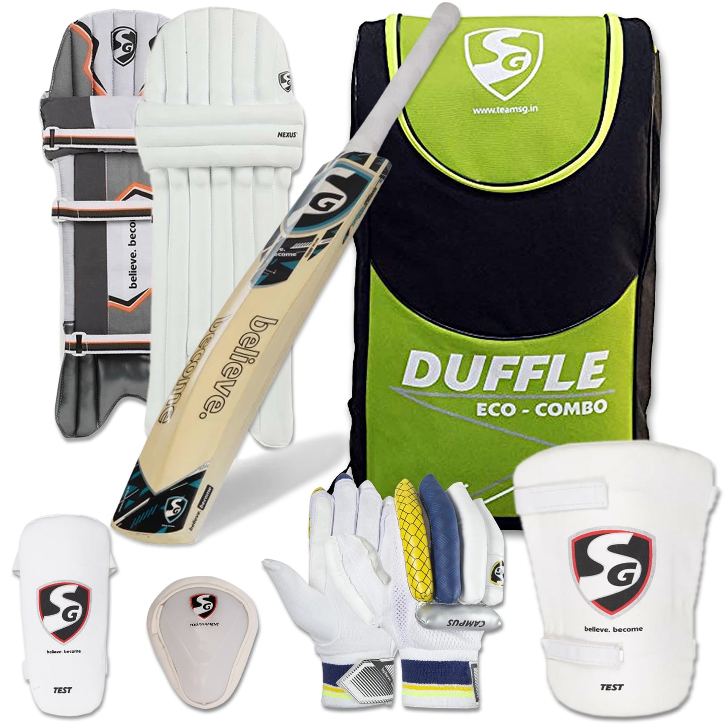 SG Eco Duffle Kashmir Willow Full Cricket Kit - Best Price online Prokicksports.com