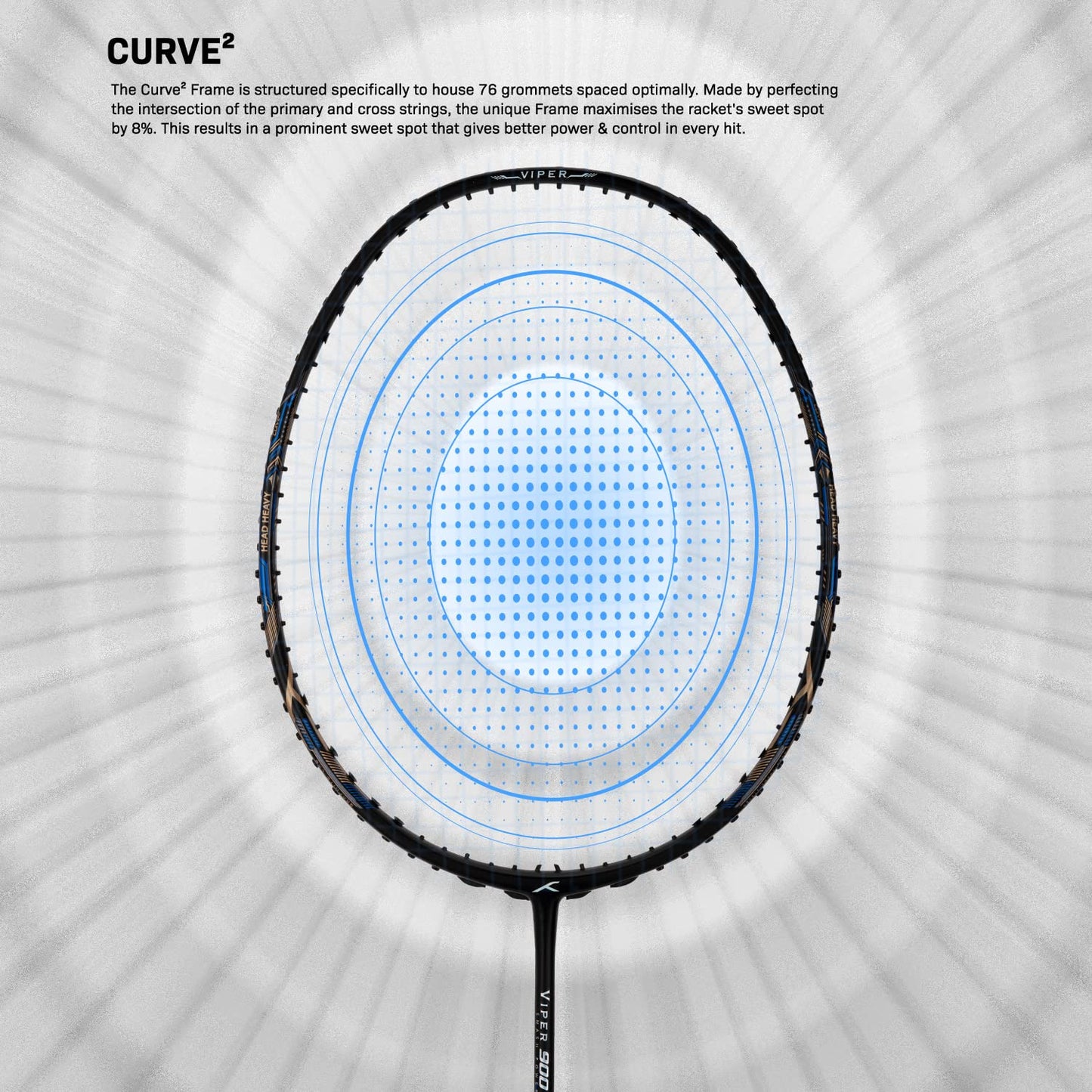 Hundred Viper 900 Carbon Fibre Strung Badminton Racquet - Best Price online Prokicksports.com