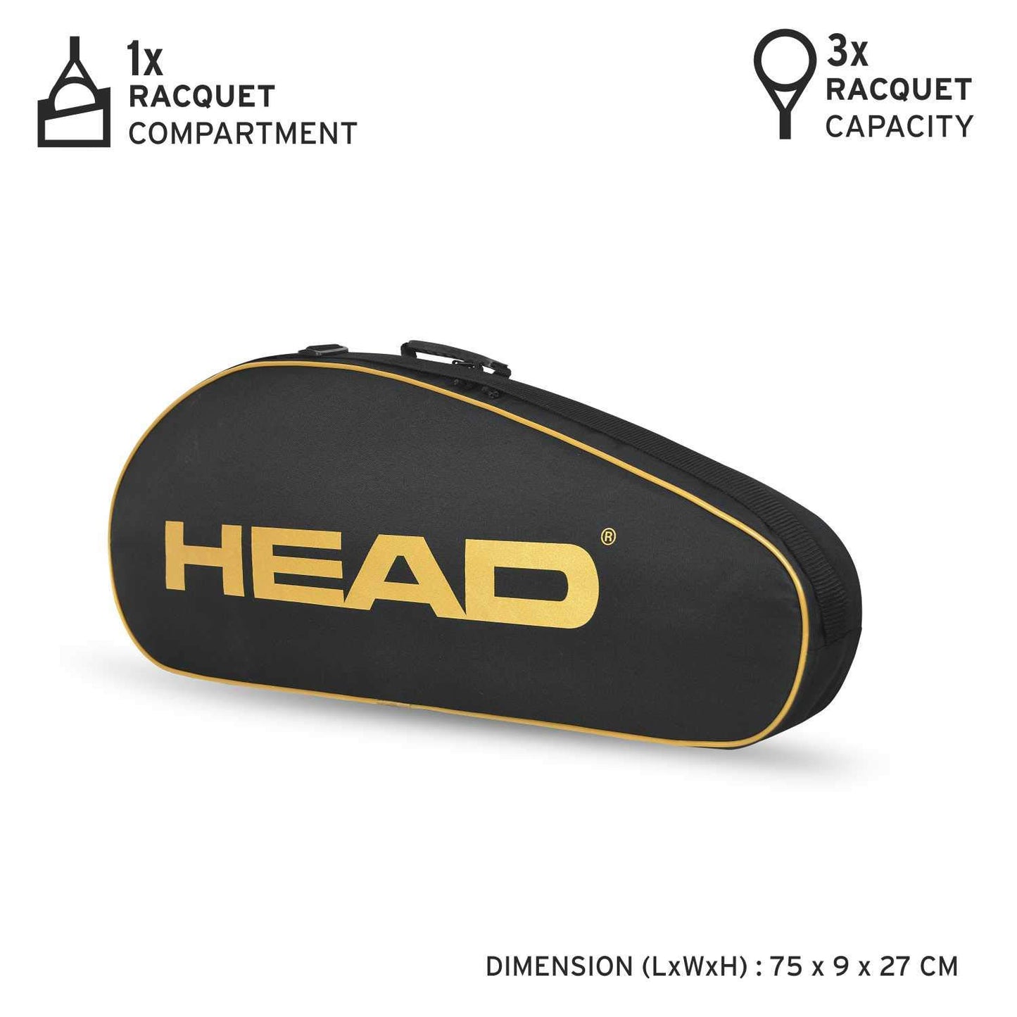 HEAD Ignition Pro 3R Badminton Kitbag | Heavy-Duty 3-Racquet Thermal Carrying Bag