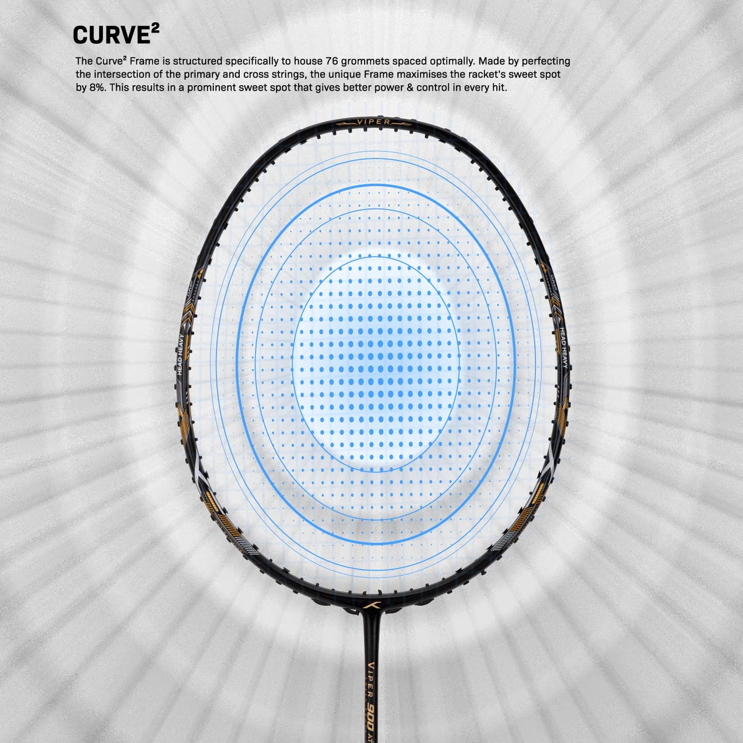 Hundred Viper 900 Carbon Fibre Strung Badminton Racquet - Best Price online Prokicksports.com