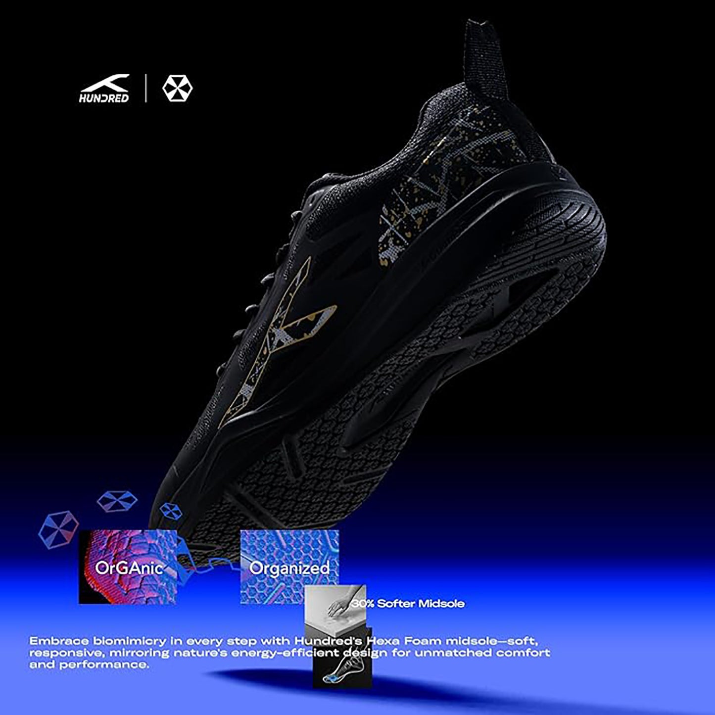 HUNDRED Blade Badminton Shoes (Non-Marking) | Multi-Sport Court Shoes | Lightweight Gum Rubber Sole | Indoor Sports – Badminton, Squash, Table Tennis, Volleyball & Basketball - Best Price online Prokicksports.com