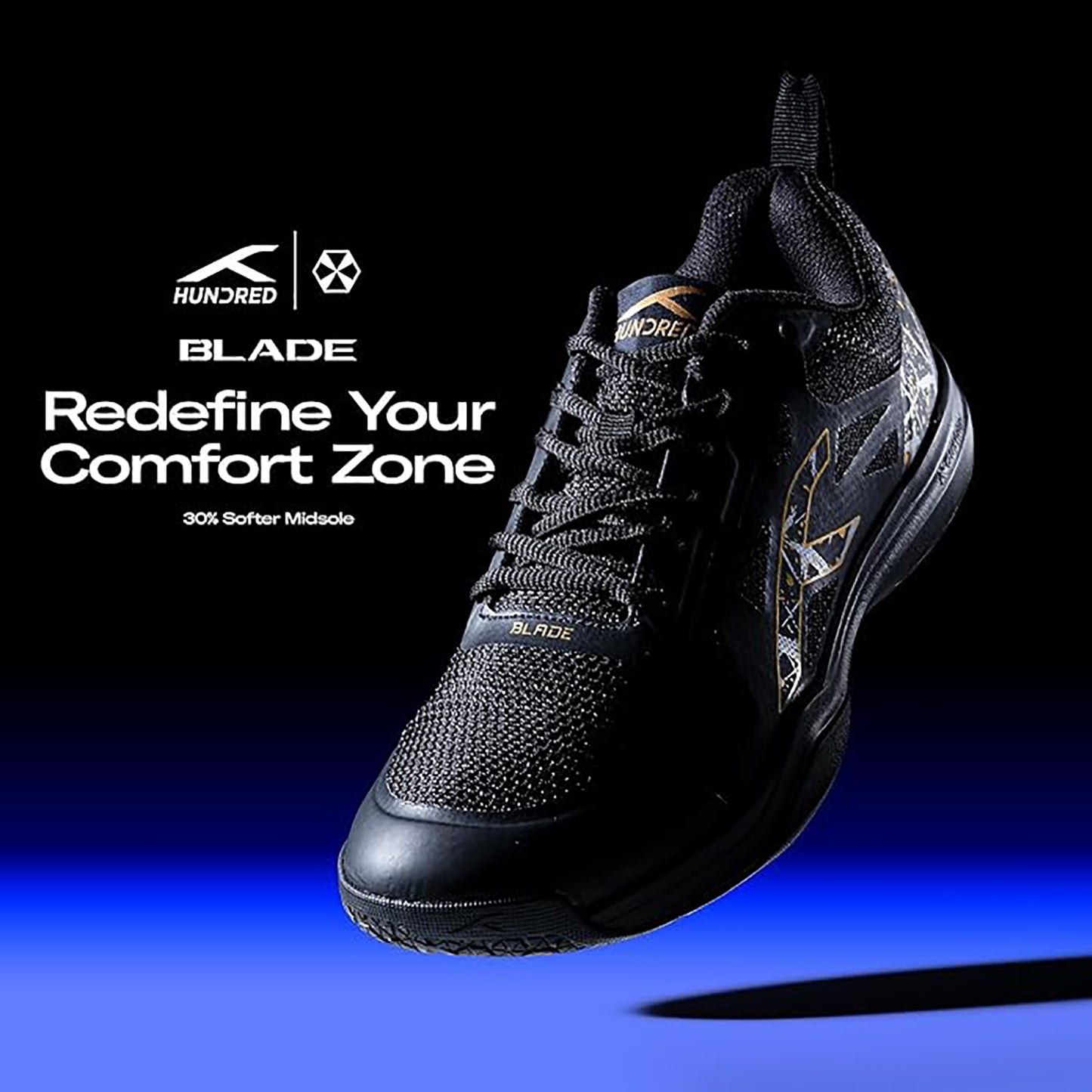 HUNDRED Blade Badminton Shoes (Non-Marking) | Multi-Sport Court Shoes | Lightweight Gum Rubber Sole | Indoor Sports – Badminton, Squash, Table Tennis, Volleyball & Basketball - Best Price online Prokicksports.com