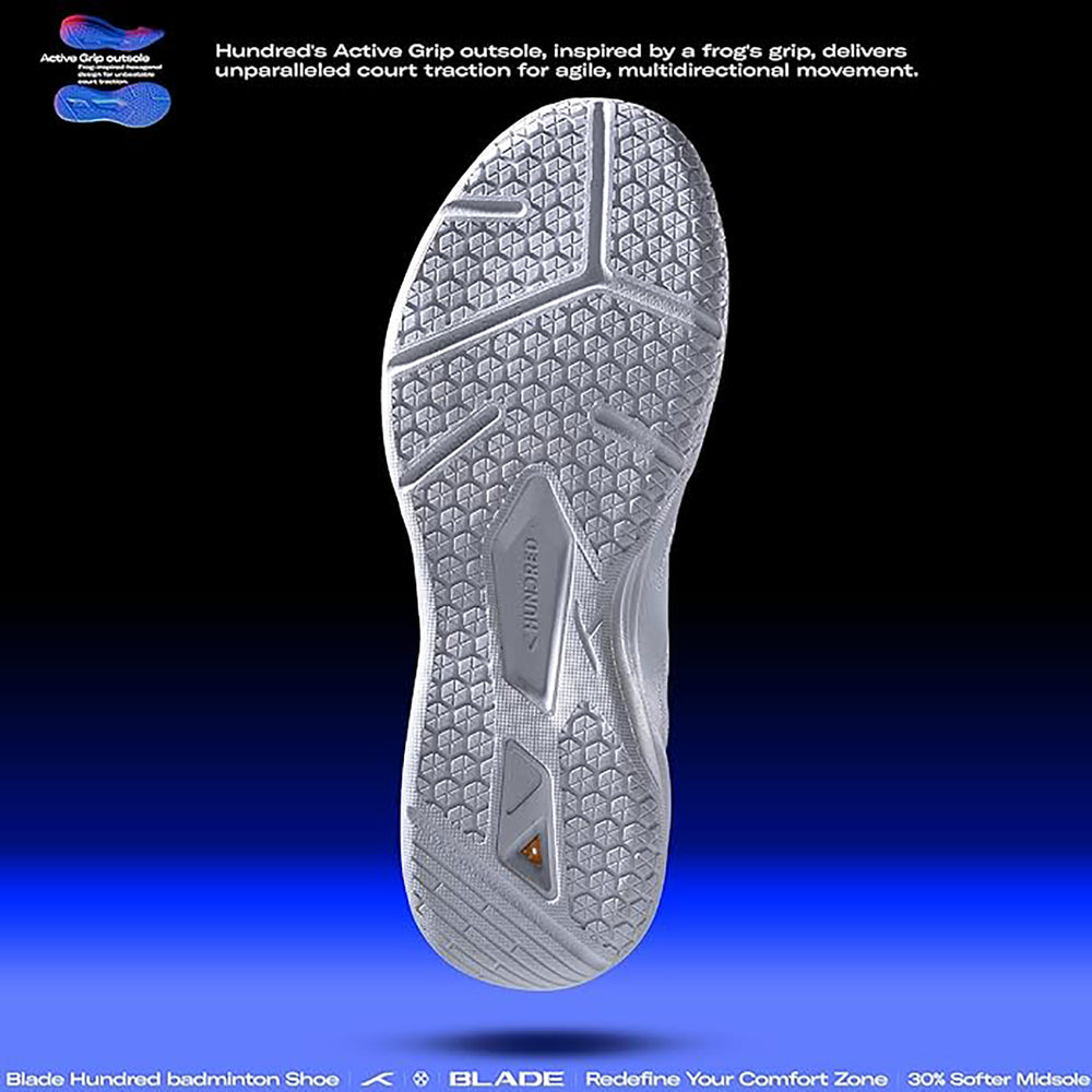 HUNDRED Blade Badminton Shoes (Non-Marking) | Multi-Sport Court Shoes | Lightweight Gum Rubber Sole | Indoor Sports – Badminton, Squash, Table Tennis, Volleyball & Basketball - Best Price online Prokicksports.com