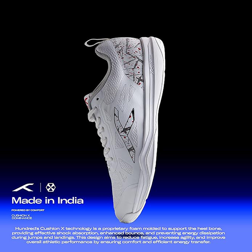 HUNDRED Blade Badminton Shoes (Non-Marking) | Multi-Sport Court Shoes | Lightweight Gum Rubber Sole | Indoor Sports – Badminton, Squash, Table Tennis, Volleyball & Basketball - Best Price online Prokicksports.com