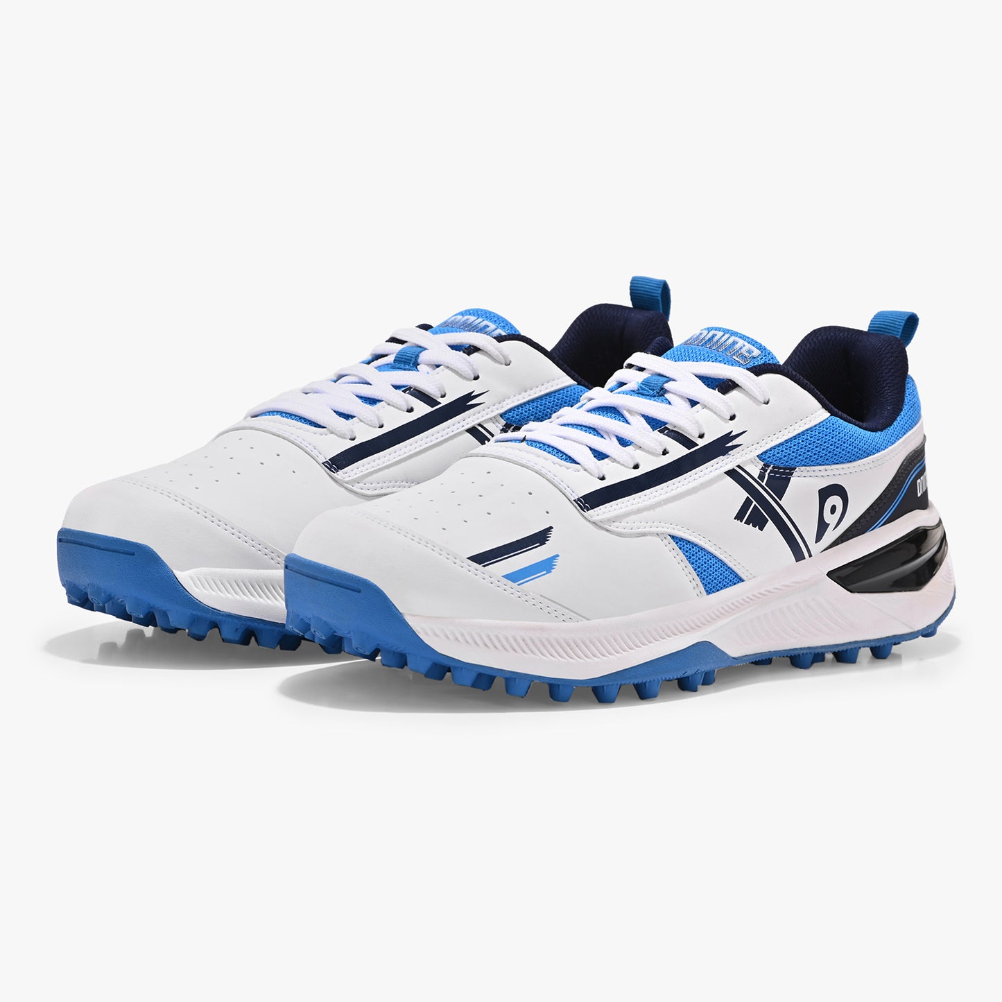 D9 Blaster-2 Rubber Studs Cricket Shoes – Ultra-Lightweight, High-Grip & Durable Sports Footwear (White/Royal Blue/Black) - Best Price online Prokicksports.com