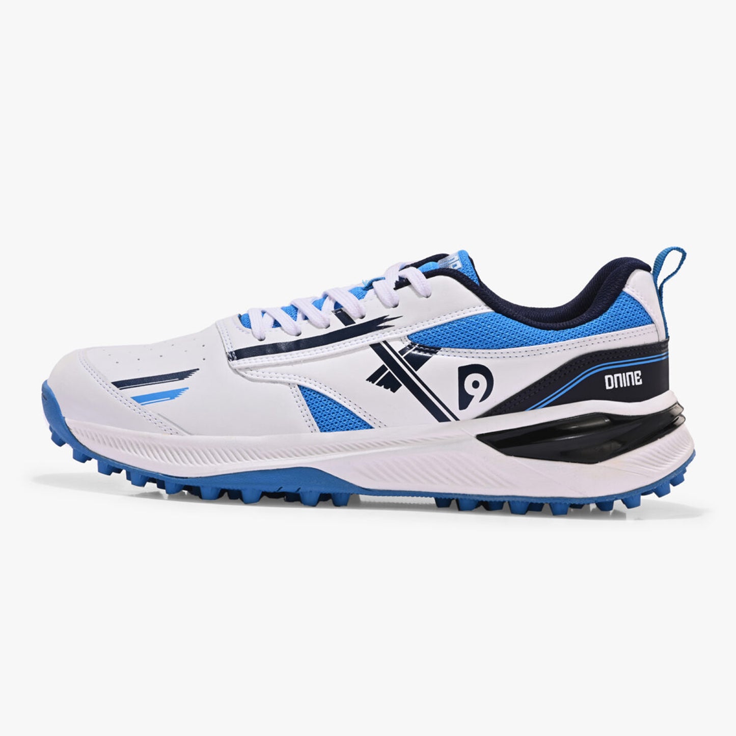 D9 Blaster-2 Rubber Studs Cricket Shoes – Ultra-Lightweight, High-Grip & Durable Sports Footwear (White/Royal Blue/Black) - Best Price online Prokicksports.com