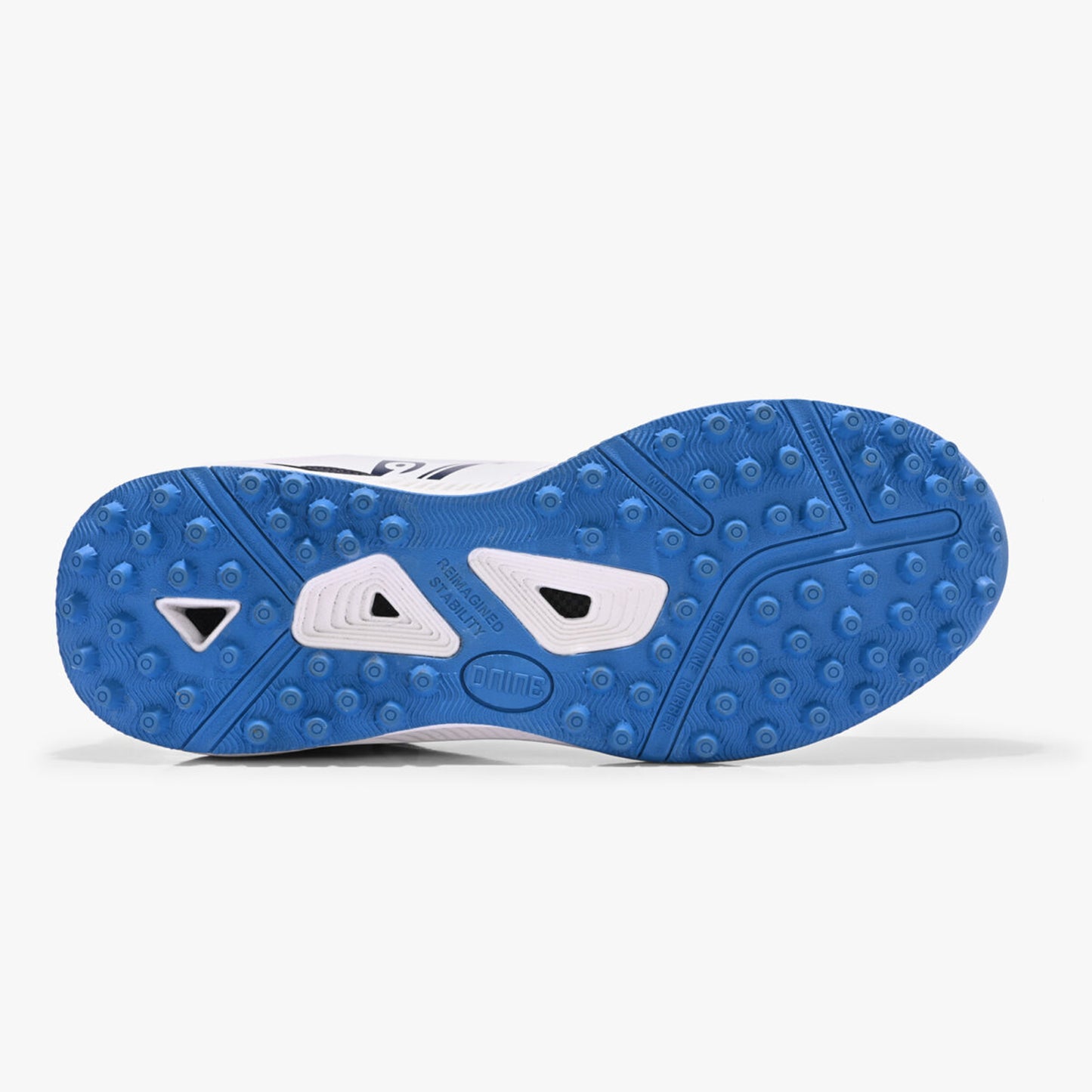 D9 Blaster-2 Rubber Studs Cricket Shoes – Ultra-Lightweight, High-Grip & Durable Sports Footwear (White/Royal Blue/Black) - Best Price online Prokicksports.com