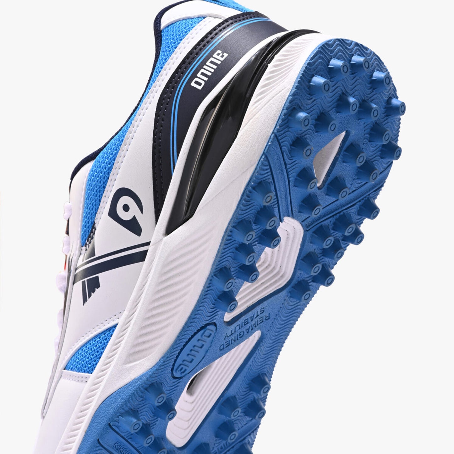 D9 Blaster-2 Rubber Studs Cricket Shoes – Ultra-Lightweight, High-Grip & Durable Sports Footwear (White/Royal Blue/Black) - Best Price online Prokicksports.com