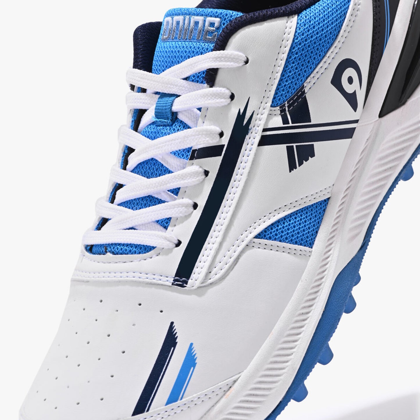 D9 Blaster-2 Rubber Studs Cricket Shoes – Ultra-Lightweight, High-Grip & Durable Sports Footwear (White/Royal Blue/Black) - Best Price online Prokicksports.com