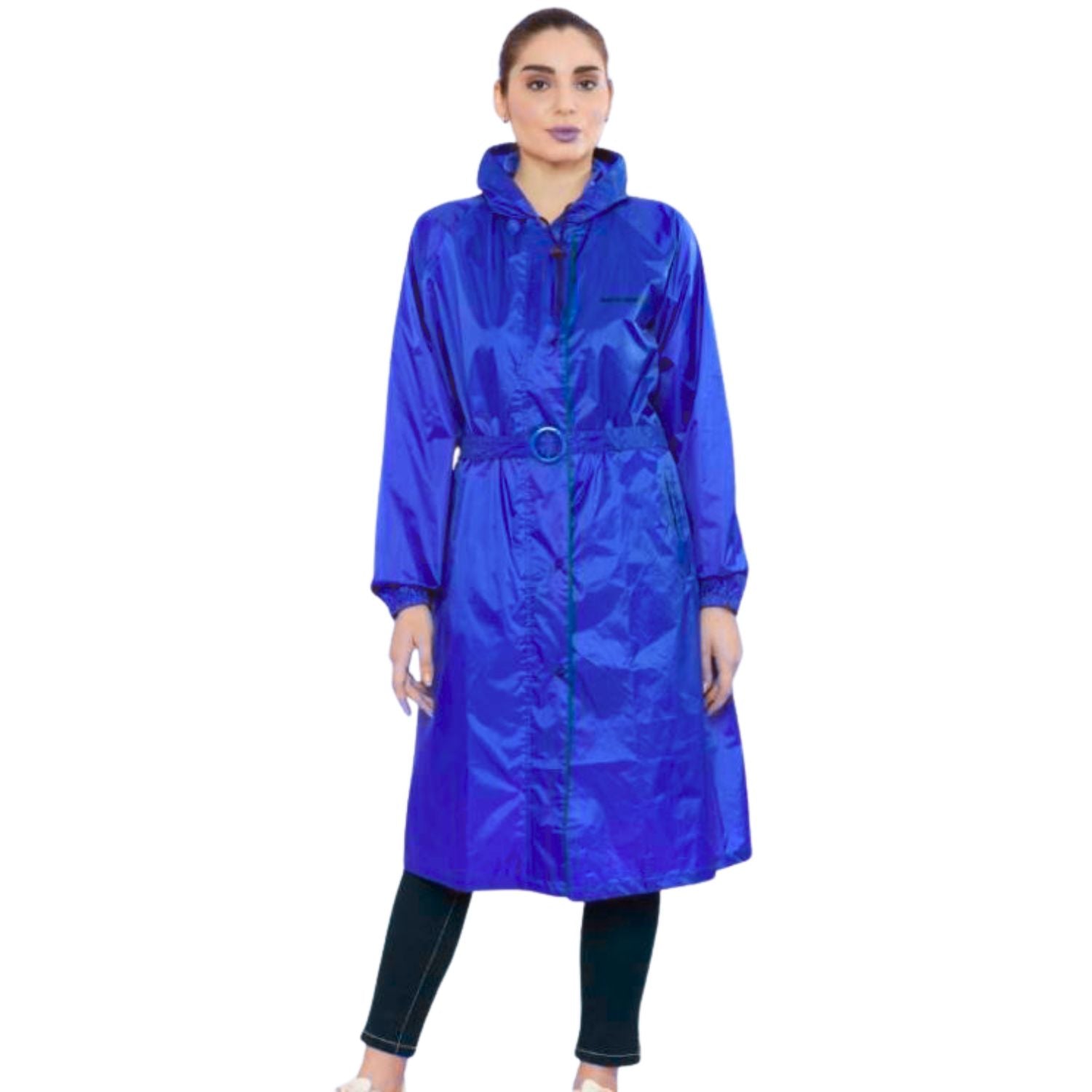 Zeel WKL 10 Women’s Full-Length Waterproof Raincoat Knee-to-Calf Hooded Coat with Sealed Seams, Drawstring Waist & Reflective Back Lightweight - Best Price online Prokicksports.com