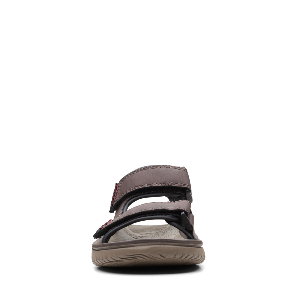 Clarks Men's Synthetic Floater Sandals (Brown) – Casual Block Heel Sandals with EVA Sole & Hook-and-Loop Closure| 9 UK