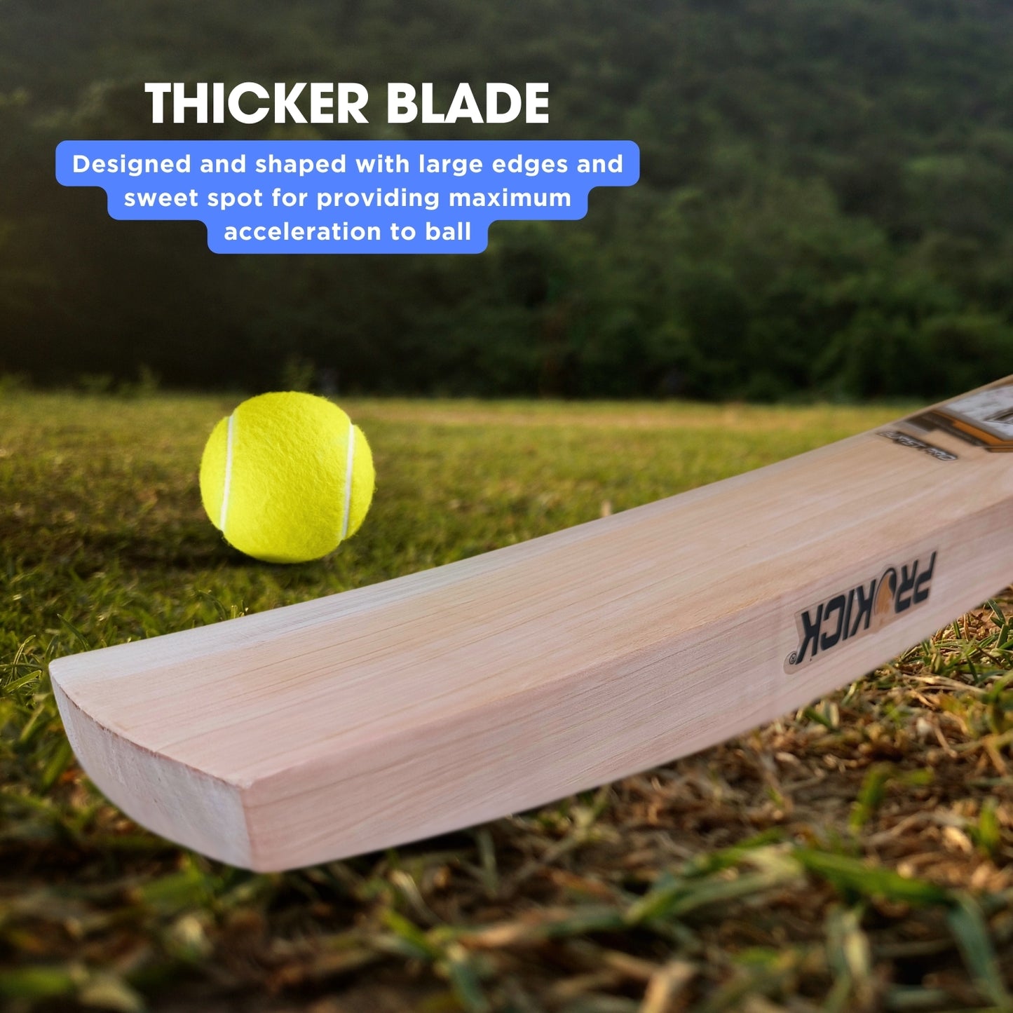 Prokick Burst Pro Double Blade Kashmir Willow Scoop Tennis Ball Bat - Best Price online Prokicksports.com