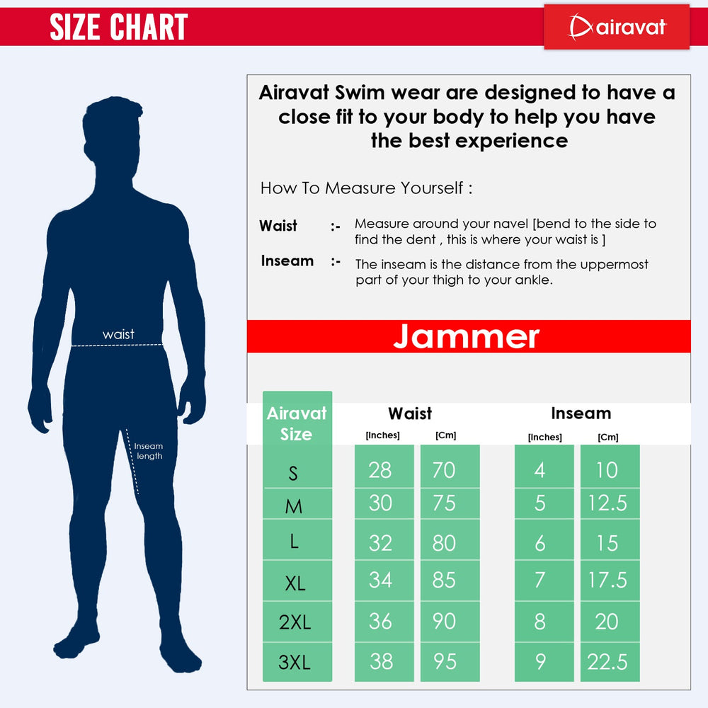 Airavat Calder 1510 Men's Swimming Jammer | Quick-Dry, Chlorine-Resistant & Stretchable Fabric | Performance Swimwear - Best Price online Prokicksports.com