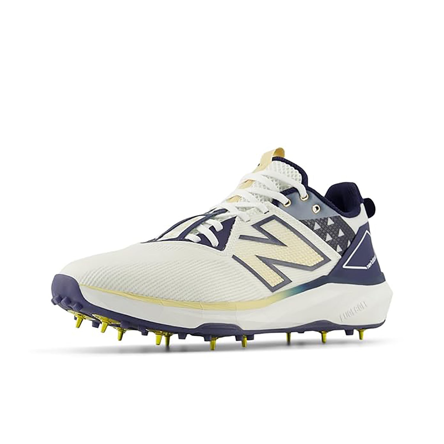 New Balance CK10GN6 Standard Metal Spike Cricket Shoes, White/Navy – Lightweight Pro-Level Footwear for Batting, Fielding, and Fast Bowling Performance - Best Price online Prokicksports.com
