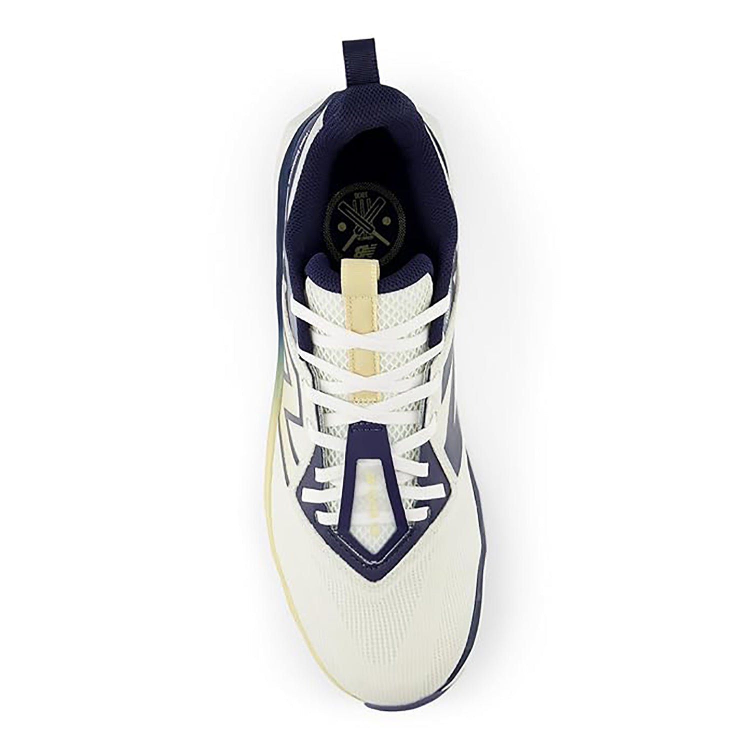 New Balance CK10GN6 Standard Metal Spike Cricket Shoes, White/Navy – Lightweight Pro-Level Footwear for Batting, Fielding, and Fast Bowling Performance - Best Price online Prokicksports.com