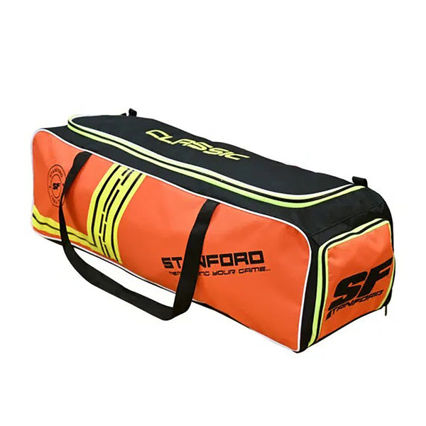 SF Classic Cricket Kit Bag – Durable Lightweight Duffle Bag with Bat Sleeve & Multi-Pocket Design for Players, Orange