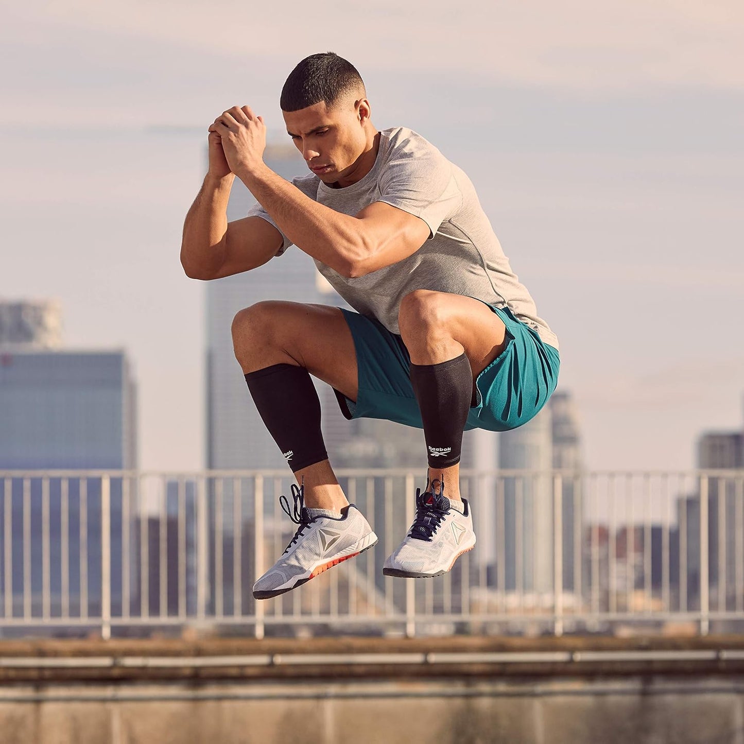 Reebok Unisex Calf Sleeves – Black Compression Support for Running, Gym, Sports & Muscle Recovery - Best Price online Prokicksports.com