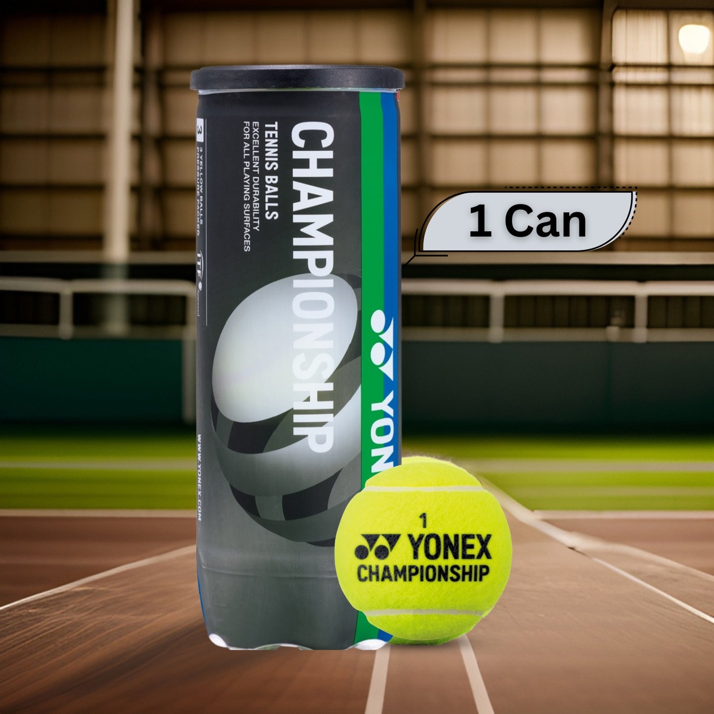 Yonex Championship (TB-CS3 EX) Tennis Balls – 1 Can (3 Balls) | High-Performance & Durable Tennis Balls - Best Price online Prokicksports.com
