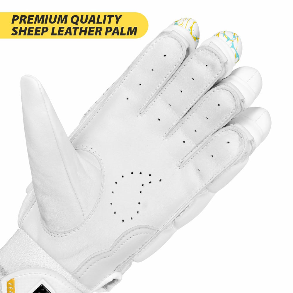 DSC Condor Flite Right Hand Batting Gloves – White Cricket Gloves with Superior Protection, Breathability, and Grip for Professional Batsmen - Best Price online Prokicksports.com
