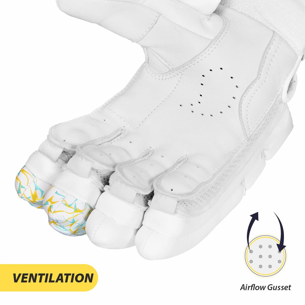DSC Condor Flite Right Hand Batting Gloves – White Cricket Gloves with Superior Protection, Breathability, and Grip for Professional Batsmen - Best Price online Prokicksports.com