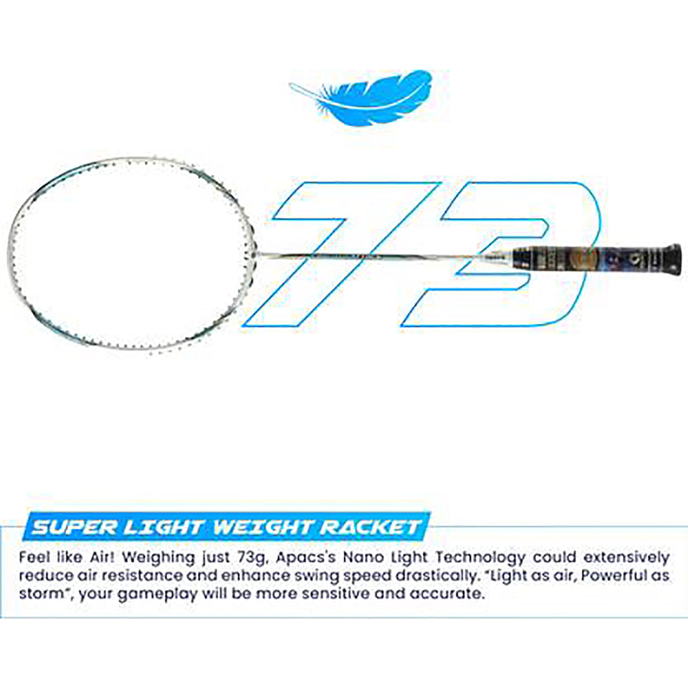 Apacs Counter Attack Badminton Unstrung Racket – Ultra Lightweight 7U (G2), Glossy White Finish, High Speed Frame for Fast Swings & Quick Reaction Play - Best Price online Prokicksports.com