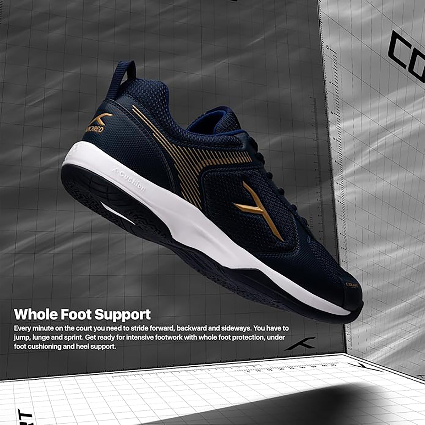 Hundred Court Star Badminton Shoes | Non-Marking Gum Rubber Sole | Lightweight Breathable Mesh | For Men & Women | Ideal for Squash, Table Tennis & Indoor Sports - Best Price online Prokicksports.com