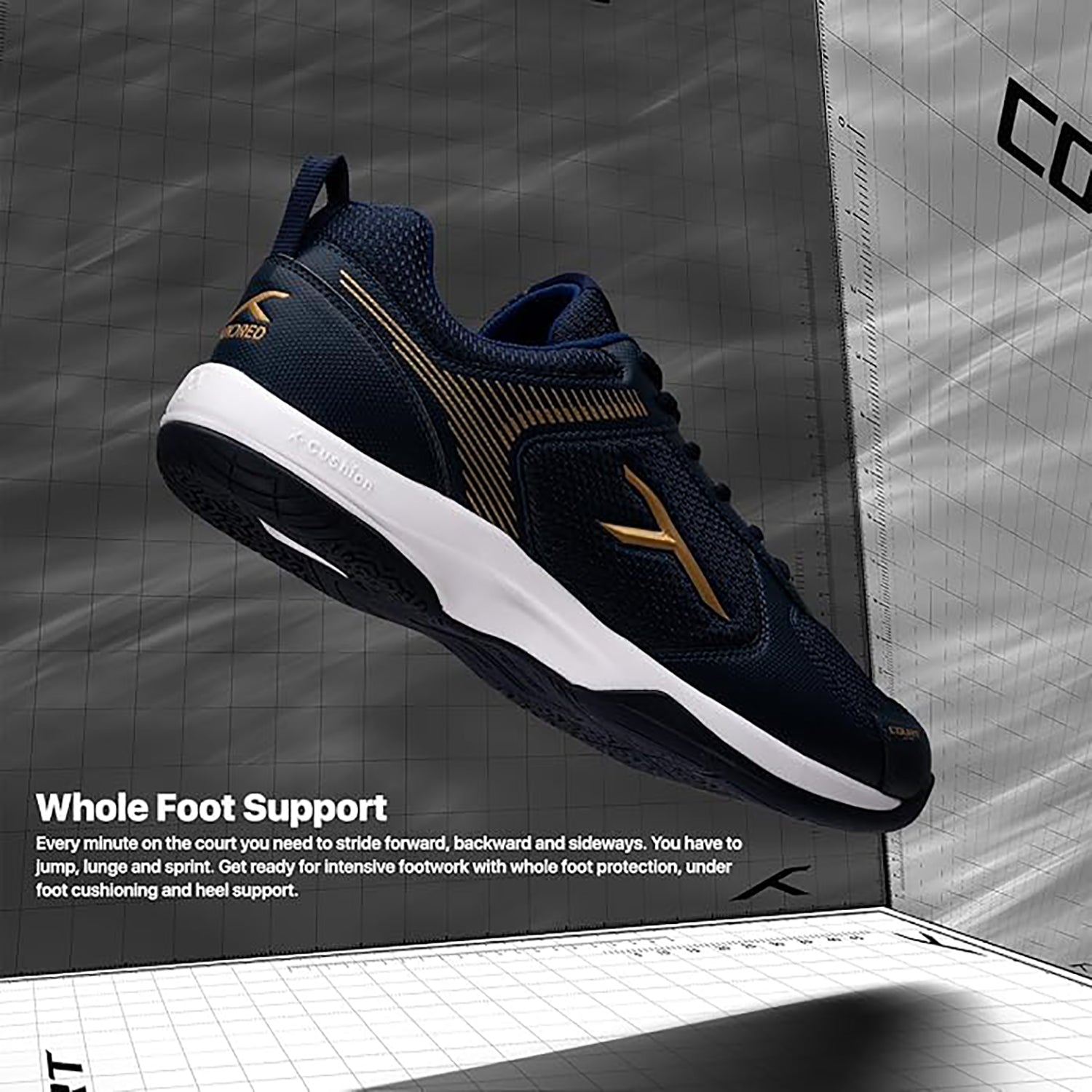 Hundred Court Star Badminton Shoes | Non-Marking Gum Rubber Sole | Lightweight Breathable Mesh | For Men & Women | Ideal for Squash, Table Tennis & Indoor Sports - Best Price online Prokicksports.com