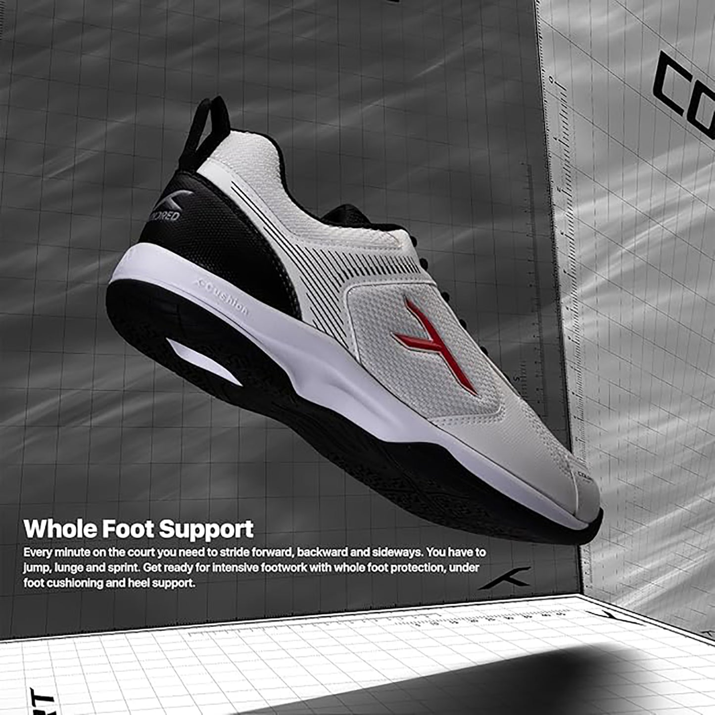 Hundred Court Star Badminton Shoes | Non-Marking Gum Rubber Sole | Lightweight Breathable Mesh | For Men & Women | Ideal for Squash, Table Tennis & Indoor Sports