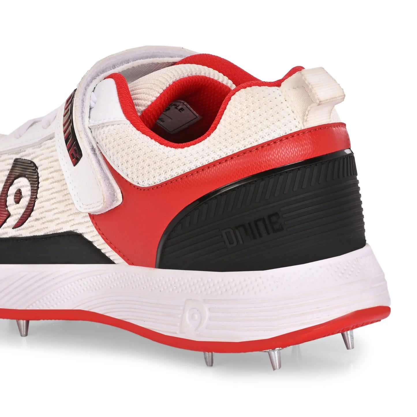Dnine Warrior-1 Bowling Spikes Cricket Shoes – White/Red, High-Performance Grip & Comfort for Bowlers - Best Price online Prokicksports.com