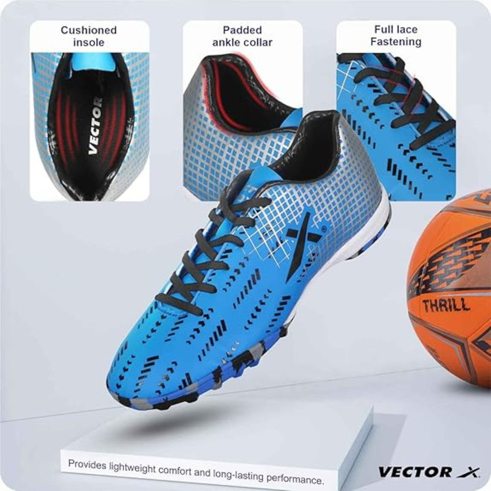 Vector X Royale+ Turf Football Shoes | Synthetic Leather Upper | Non-Marking Rubber Sole | Lightweight Cushioned Insole | - Best Price online Prokicksports.com