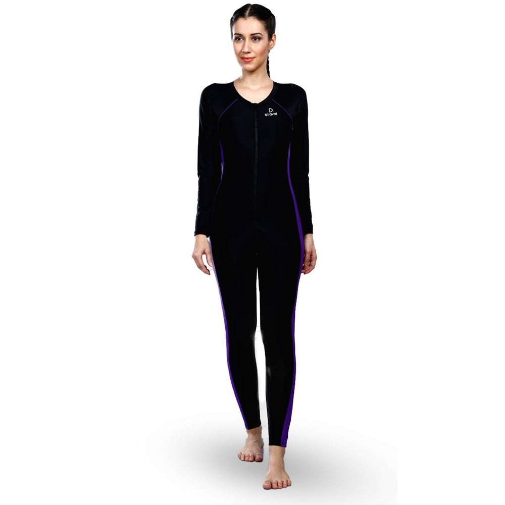 Airavat Dive 5004 Women's Full Body Swimsuit – Modest Long Sleeve Swimwear for Training, Pool, Beach, Water Aerobics & Sports Use - Best Price online Prokicksports.com
