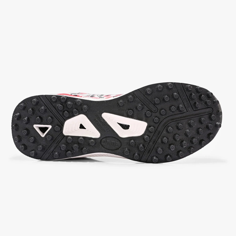 Dnine Performer 1 Rubber Studs Cricket Shoes | Black/Red/White | Lightweight & High-Grip Cricket Footwear - Best Price online Prokicksports.com