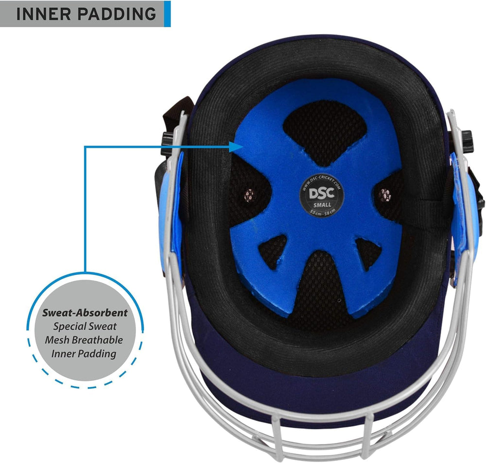 DSC Guard Cricket Helmet- Navy Blue Adjustable Back Support Strap Lightweight - Best Price online Prokicksports.com