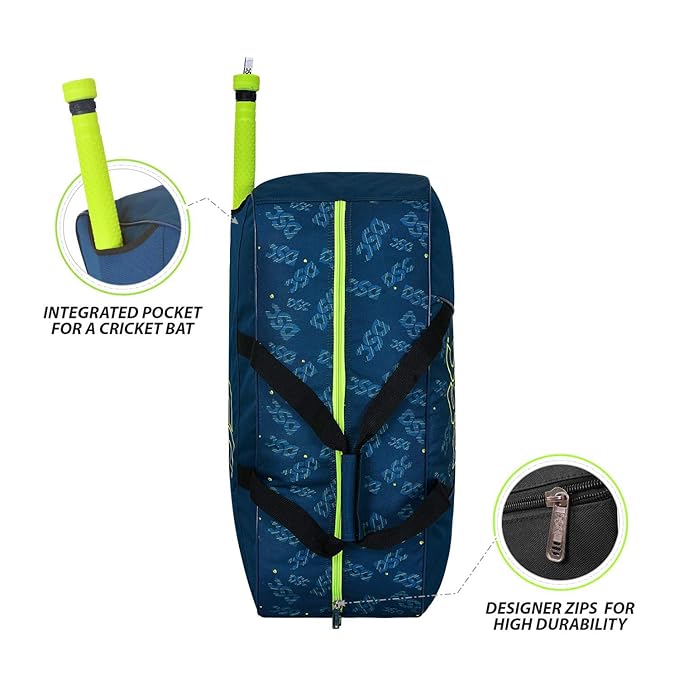 DSC Condor Atmos Cricket Kitbag | Peacock Blue/Fl. Green | Spacious & Stylish Sports Bag - Best Price online Prokicksports.com