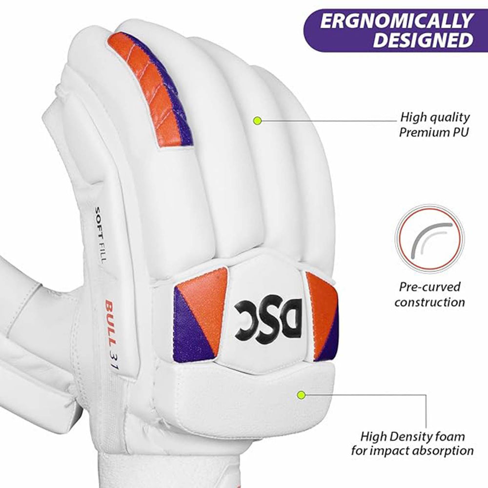 DSC Krunch Bull 31 RH Men's Batting Gloves – Ultimate Protection, Comfort & Superior Grip for Cricket Players - Best Price online Prokicksports.com