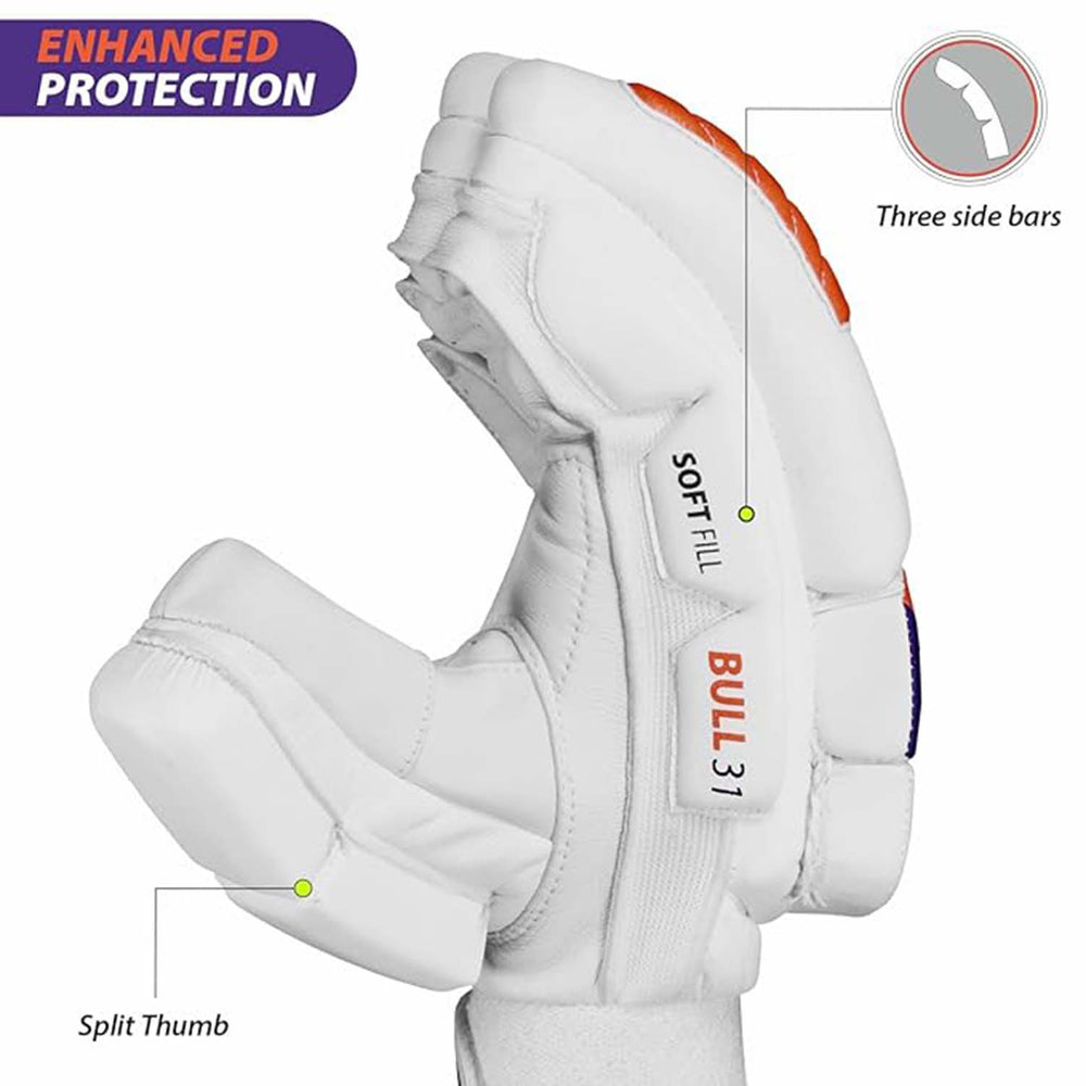 DSC Krunch Bull 31 RH Men's Batting Gloves – Ultimate Protection, Comfort & Superior Grip for Cricket Players - Best Price online Prokicksports.com