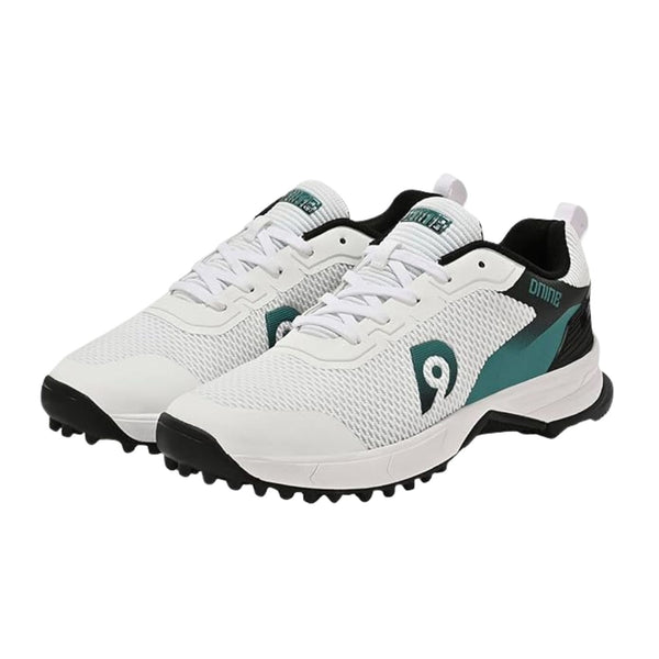 Dnine Commander 1 Rubber Studs Cricket Shoes – White/Black | Durable Cricket Footwear with Superior Turf Grip